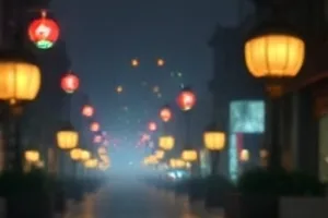 雾港回声中的码头雨夜长镜头画面